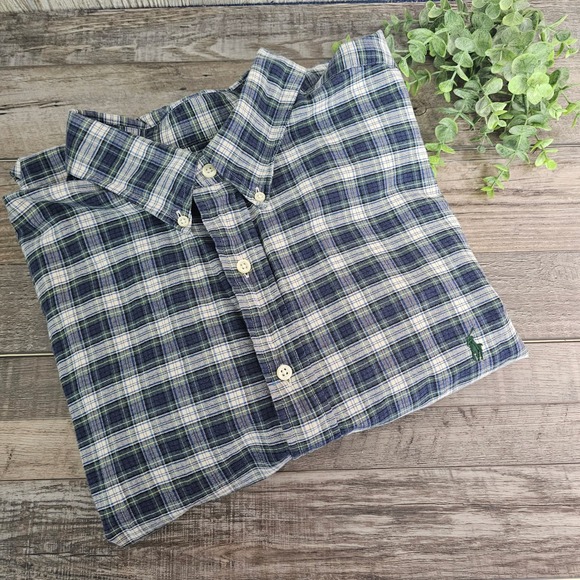 Ralph Lauren Mens 2XLT Button Down Shirt Plaid Long Sleeve Classic Fit Preppy - Picture 1 of 8